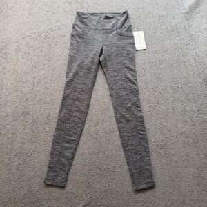 NWT Athleta Metro High Waist Leggings Black Gray Herringbone Yoga Pants XS